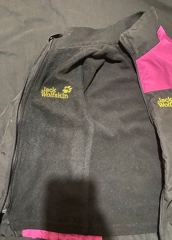 Jack Wolfskin Pembe Siyah Fermuarlı kız çoçuk mont