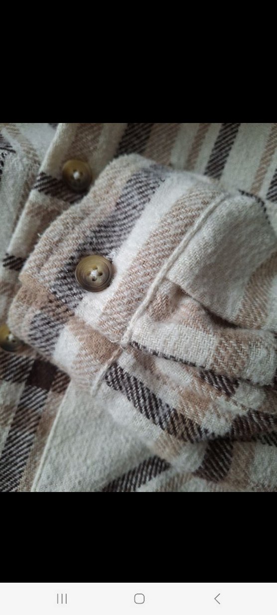 Bej Gri Ekoseli Düğmeli Çocuk Gömlek - Görsel 5
