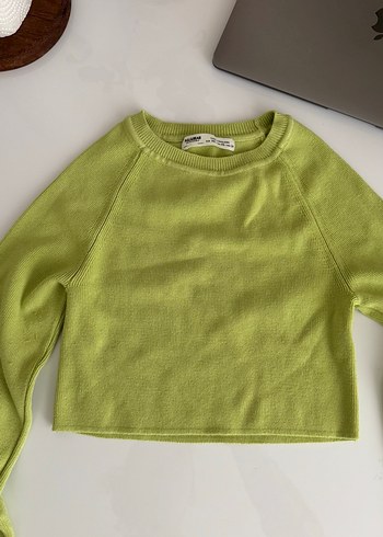 Yeşil Uzun Kollu Basic Kadın Kazak - Görsel 2