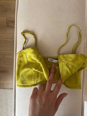 Zara saten crop bustiyer - Görsel 2