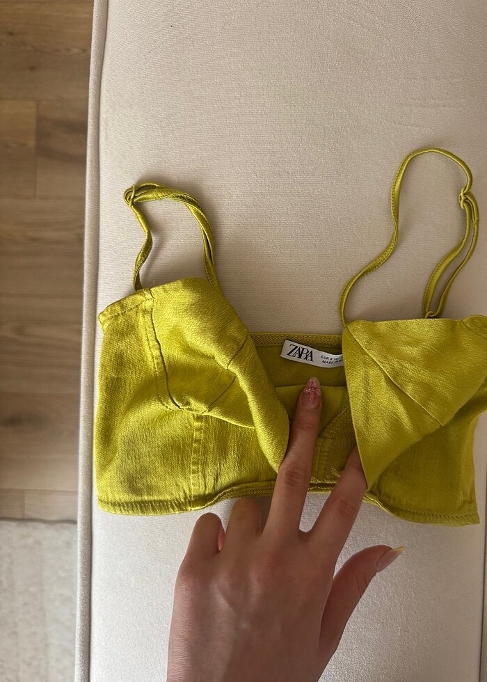 Zara saten crop bustiyer - Görsel 2