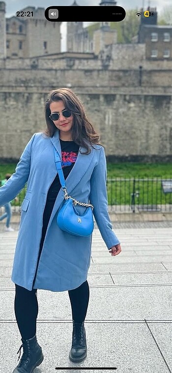 Beden mavi Renk Tommy hilfiger marka hem el hemde çapraz kullanıma uygun çanta