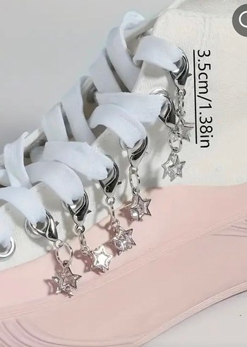 Zincir Detaylı Beyaz Yıldızlı Kadın Charm - Görsel 2