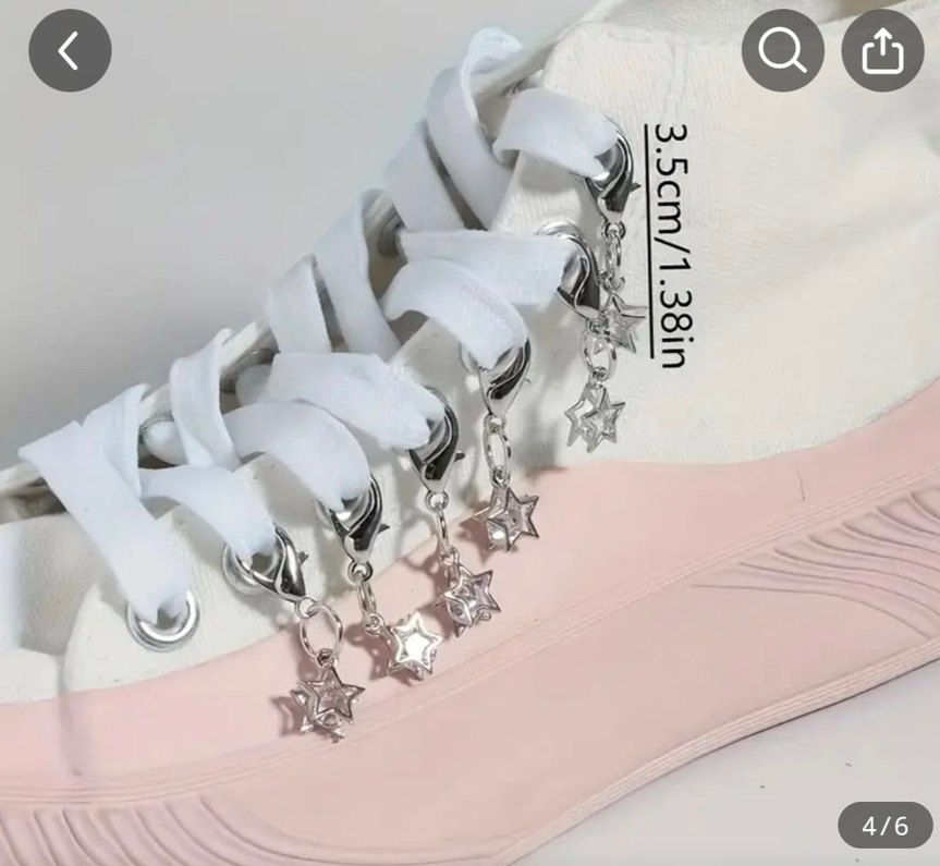 Zincir Detaylı Beyaz Yıldızlı Kadın Charm - Görsel 2
