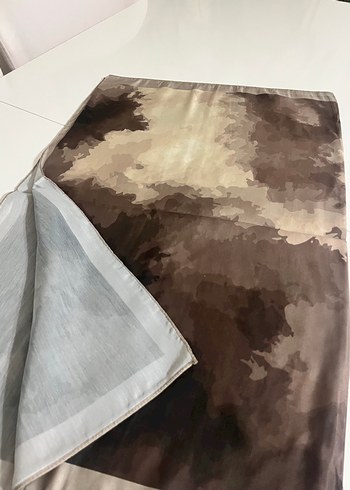 Kahverengi bej kadın Soft şal - Görsel 2