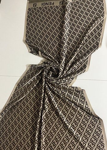 Fendi Bej Kahverengi Kaşmir Şal - Görsel 2