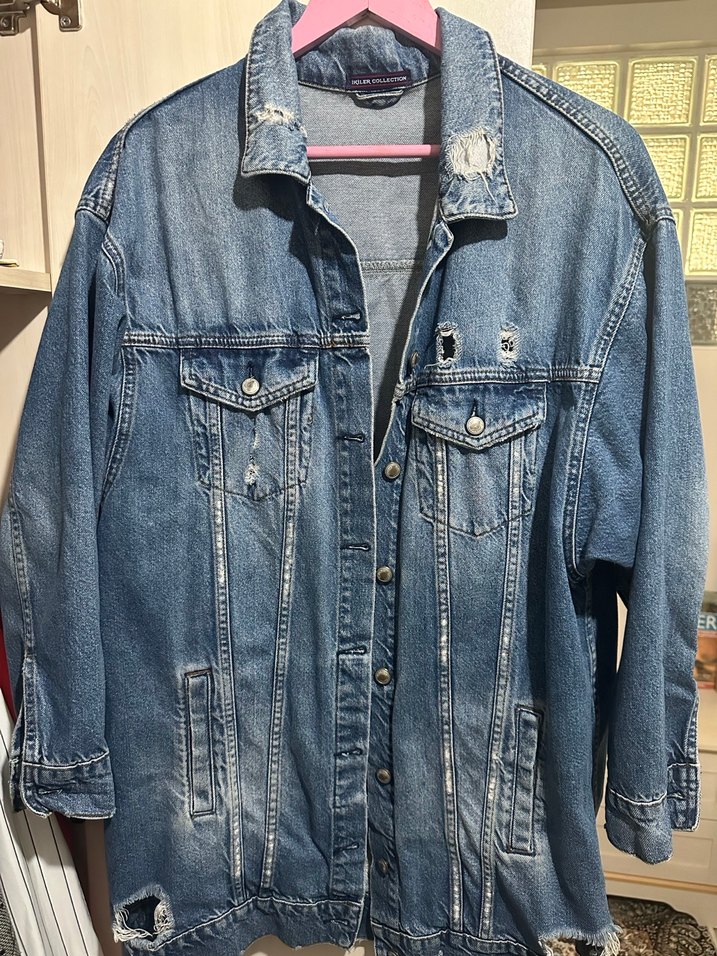 kadın kot ceket - Görsel 2