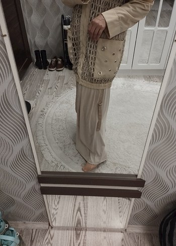 Bej Kapüşonlu Örgü İkili Takım - Görsel 5