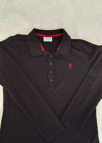 Siyah Uzun Kollu Polo Yaka Tişört - Görsel 4