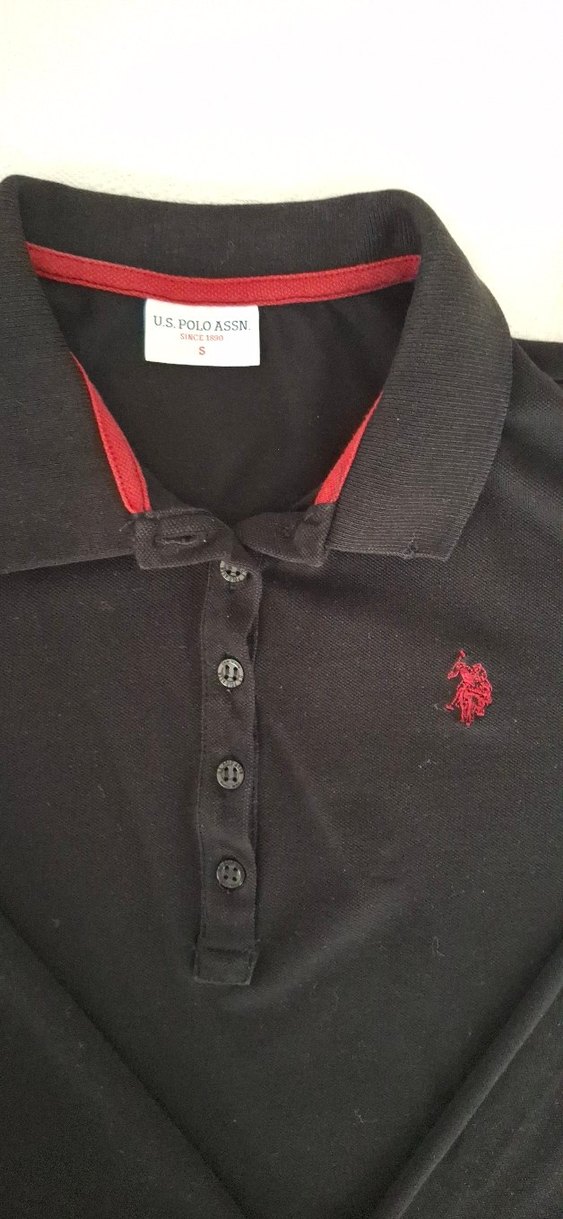 Siyah Uzun Kollu Polo Yaka Tişört - Görsel 3