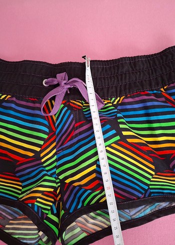 Renkli Bağcıklı Mini Kadın Şort - Görsel 6