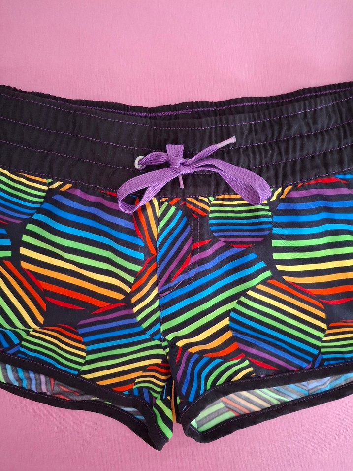 Renkli Bağcıklı Mini Kadın Şort - Görsel 2