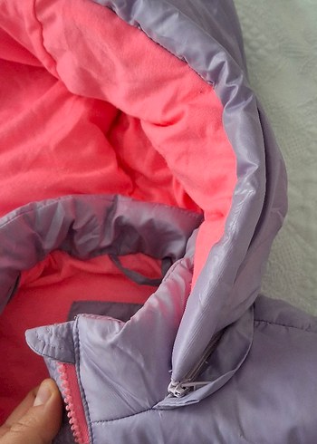 Kız Çocuk Kapüşonlu Fermuarlı Yelek - Görsel 4