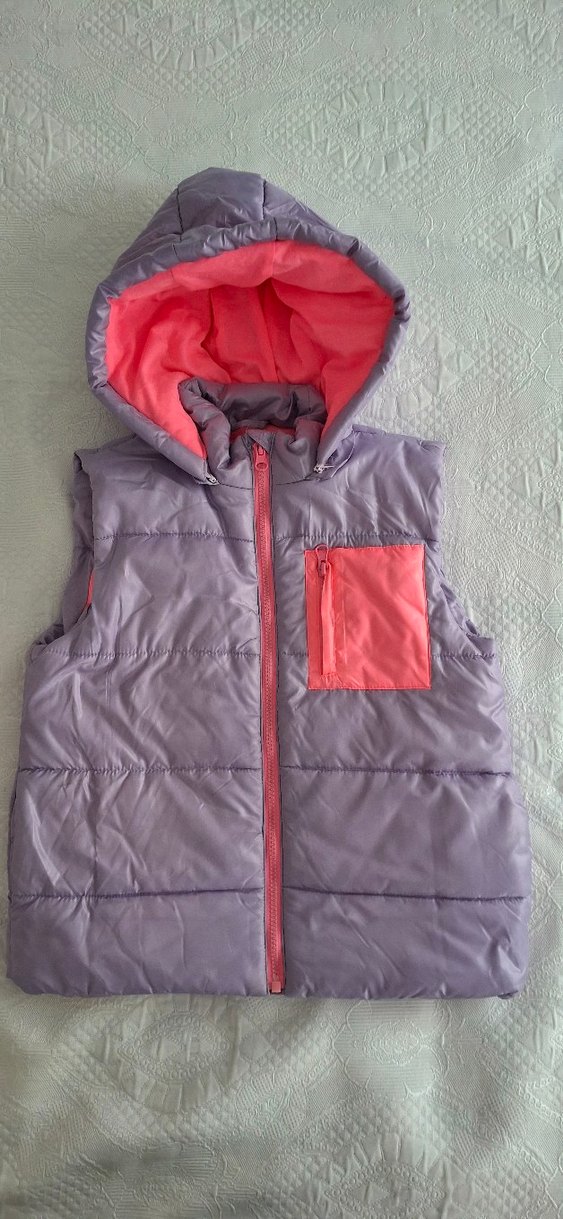 Kız Çocuk Kapüşonlu Fermuarlı Yelek - Görsel 2