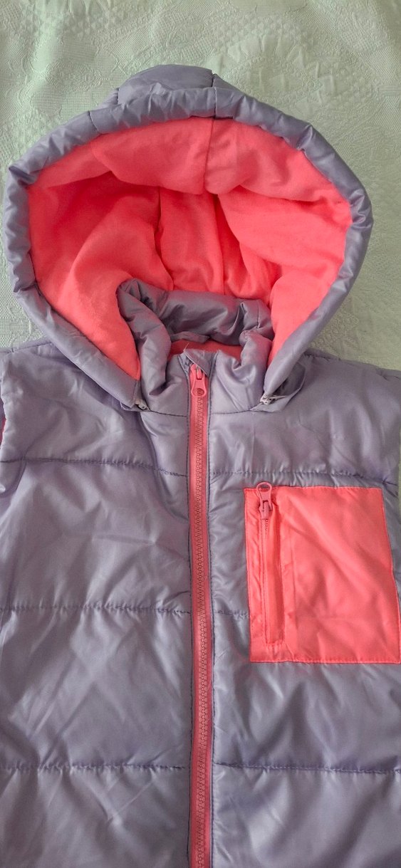 Kız Çocuk Kapüşonlu Fermuarlı Yelek - Görsel 3