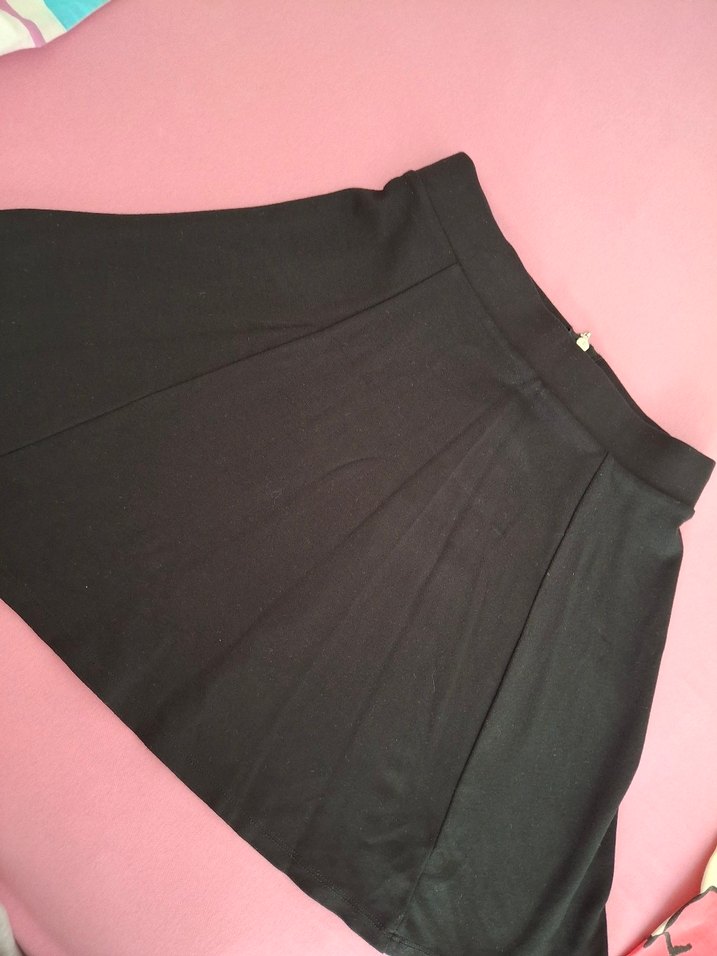 Siyah Pilili Kadın Mini Etek - Görsel 4