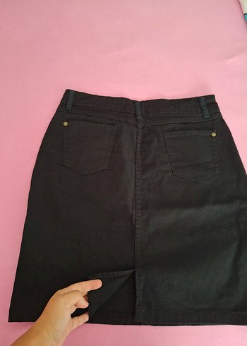 l Beden siyah Renk Siyah Loose Fit Midi Kot Etek