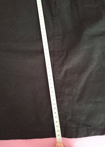 Siyah Loose Fit Midi Kot Etek - Görsel 6