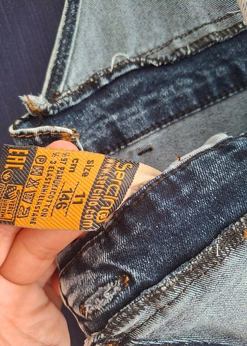 Kızlar için tokalı kot tulum - Görsel 6