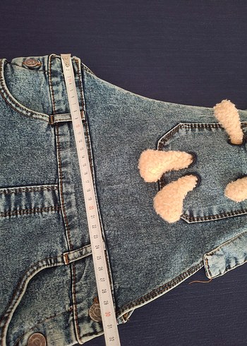 Kızlar için tokalı kot tulum - Görsel 8