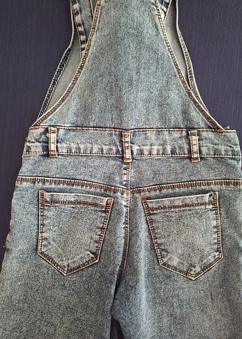 Kızlar için tokalı kot tulum - Görsel 5