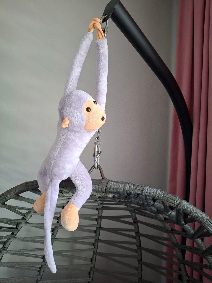 Lila Peluş Maymun Oyuncak - Görsel 2