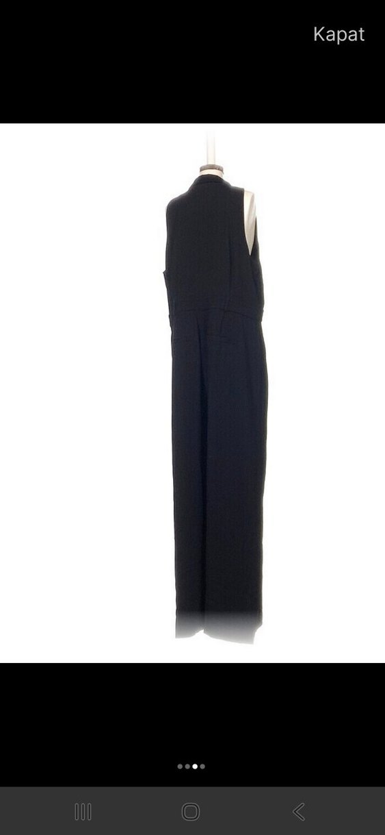 Kadın Siyah Kemerli Uzun Tulum - Görsel 3