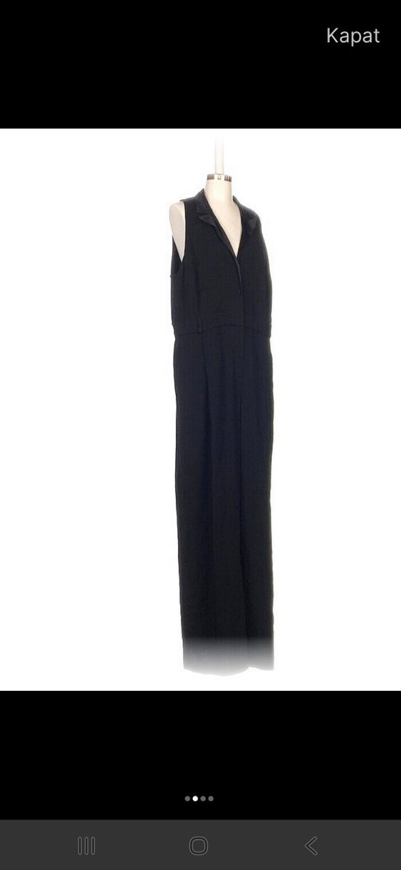 Kadın Siyah Kemerli Uzun Tulum - Görsel 2