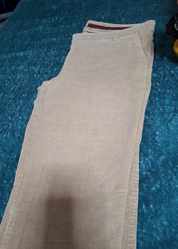 Defacto Bej Kadin Regular Fit Pantolon Kadife