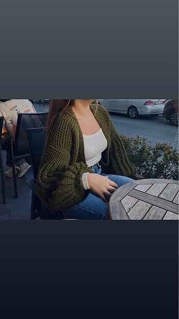 Örme balon kol hırka
