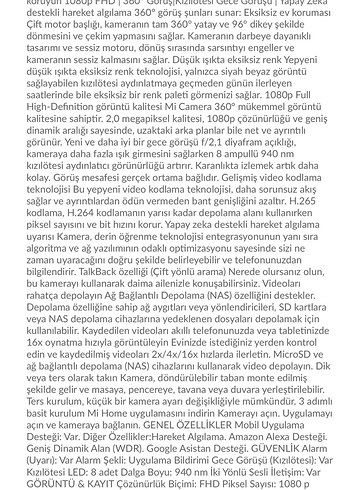 Xiaomi Xiaomi Mi Home 360° Ev Güvenlik Kamerası Beyaz