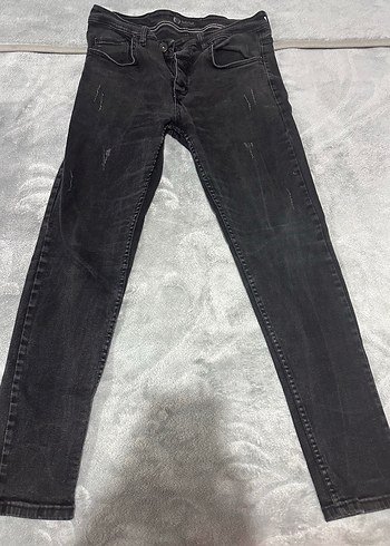 Erkek Siyah Regular Fit Denim Jean
