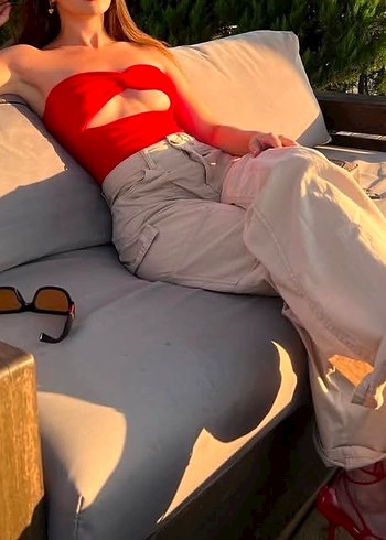 Kırmızı Straplez Büstiyer - Görsel 3