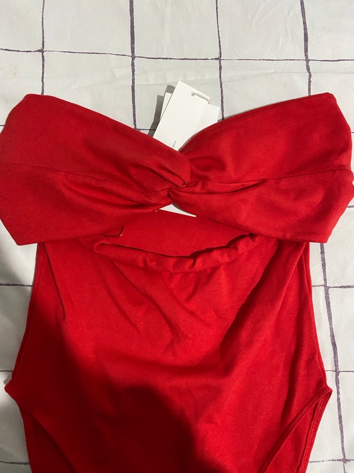 Kırmızı Straplez Büstiyer - Görsel 4