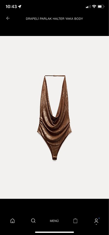 Drapeli halter yaka parlak body