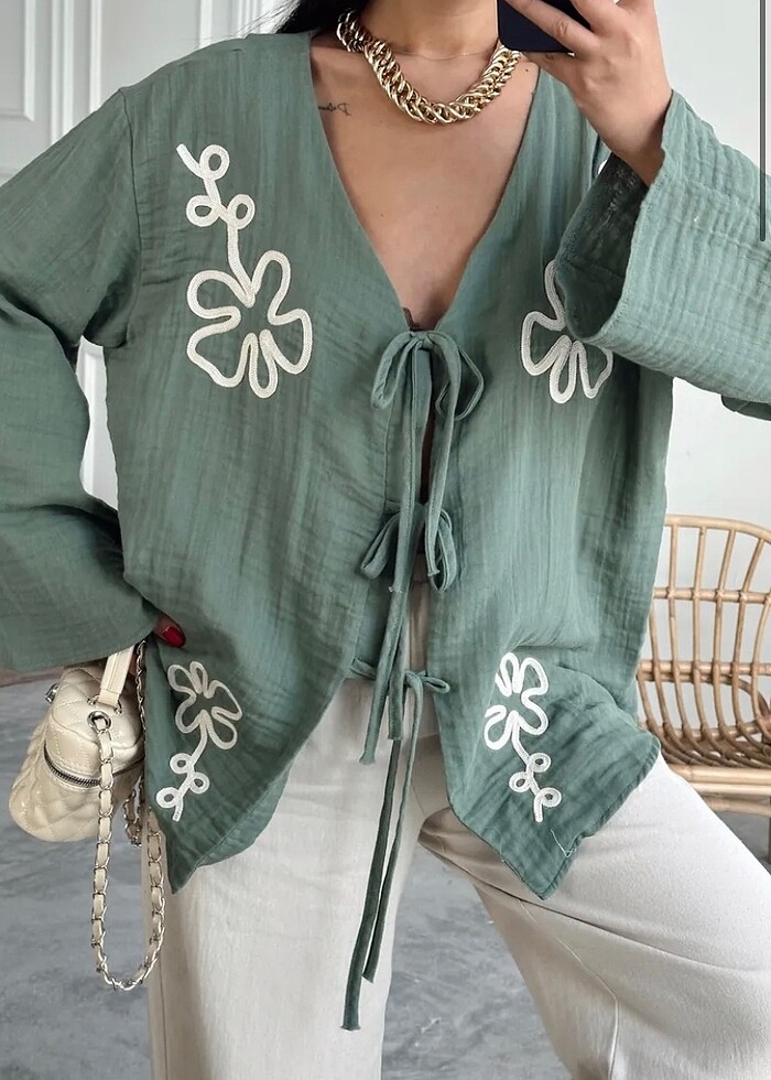 Nakışlı Kimono Takım - Görsel 2