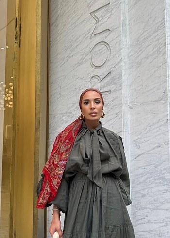 Bohem Etnik Desenli Haki Yeşil Takım - Görsel 5