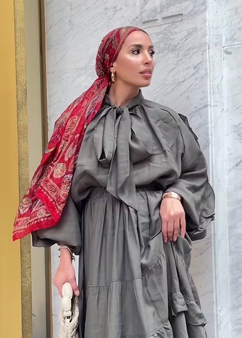 Bohem Etnik Desenli Haki Yeşil Takım - Görsel 4