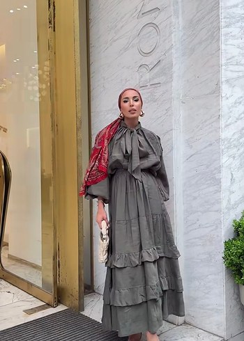 Bohem Etnik Desenli Haki Yeşil Takım - Görsel 3