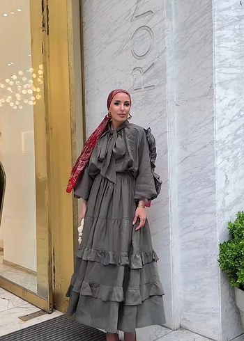 Bohem Etnik Desenli Haki Yeşil Takım - Görsel 2