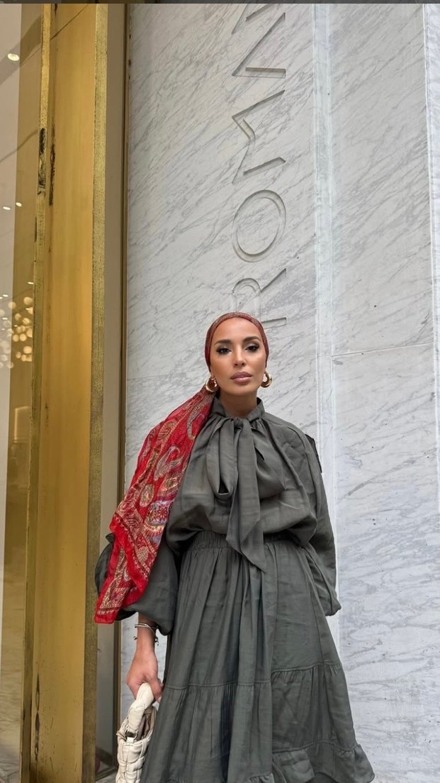 Bohem Etnik Desenli Haki Yeşil Takım - Görsel 5