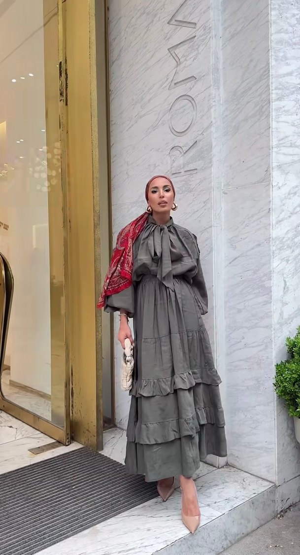 Bohem Etnik Desenli Haki Yeşil Takım - Görsel 3