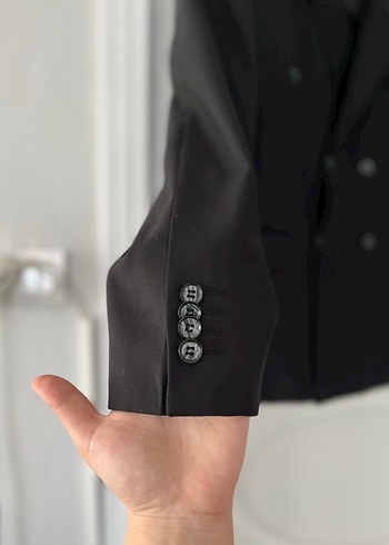 Erkek Siyah Regular Fit Düğmeli Takım Elbise - Görsel 4