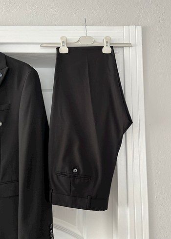 Erkek Siyah Regular Fit Düğmeli Takım Elbise - Görsel 3