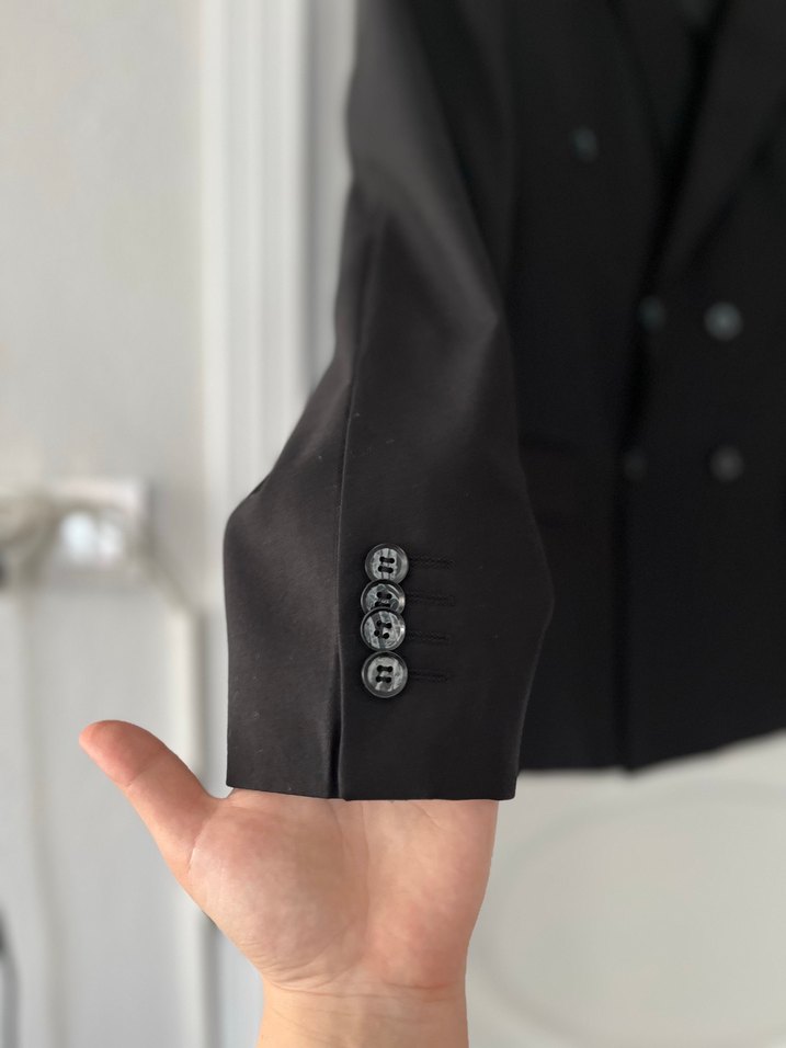 Erkek Siyah Regular Fit Düğmeli Takım Elbise - Görsel 4