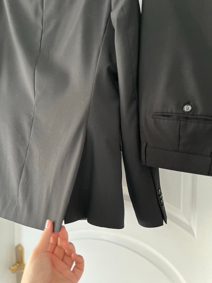 Erkek Siyah Regular Fit Düğmeli Takım Elbise - Görsel 5