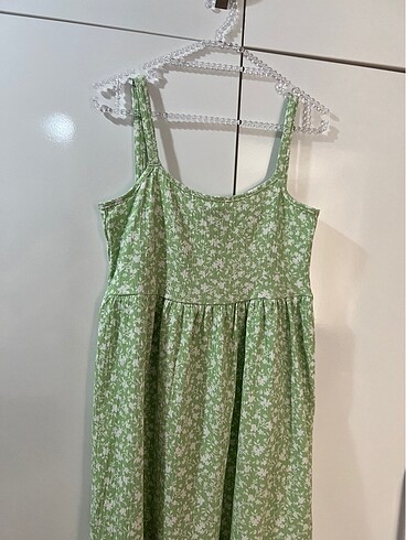 s Beden yeşil Renk Yeşil çiçekli yazlık elbise