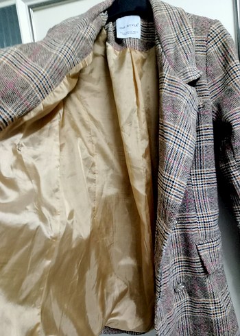 Düğmeli, Midi Boy Kadın Bej Blazer Ceket - Görsel 4