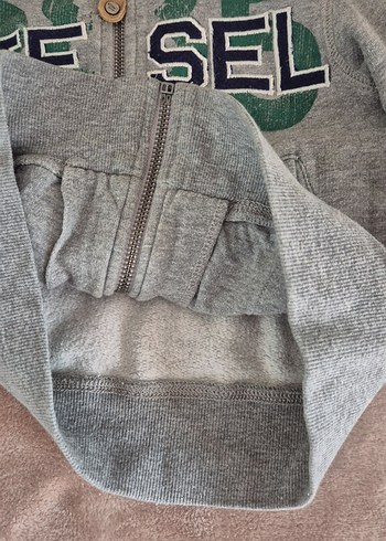 Gri Erkek Çocuk Fermuarlı Sweatshirt - Görsel 3