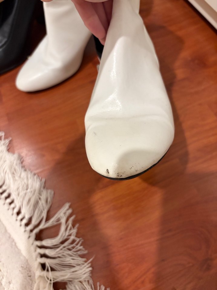 Bershka Beyaz Deri  Topuklu Kadın Bot - Görsel 3